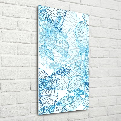 Quadro acrilico verticale Fiori hawaiani