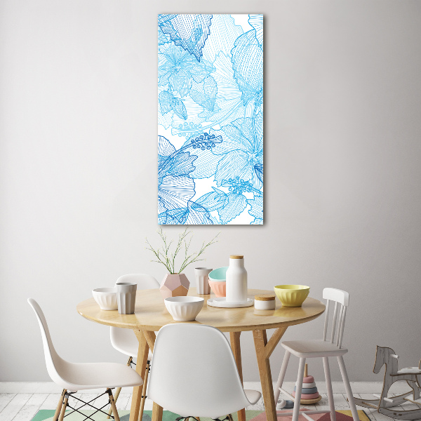 Quadro acrilico verticale Fiori hawaiani