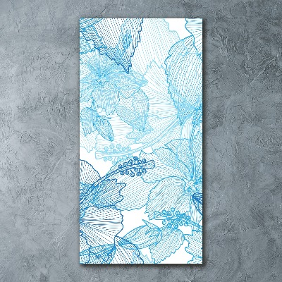 Quadro acrilico verticale Fiori hawaiani