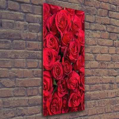 Quadro vetro acrilico verticale Rose rosse