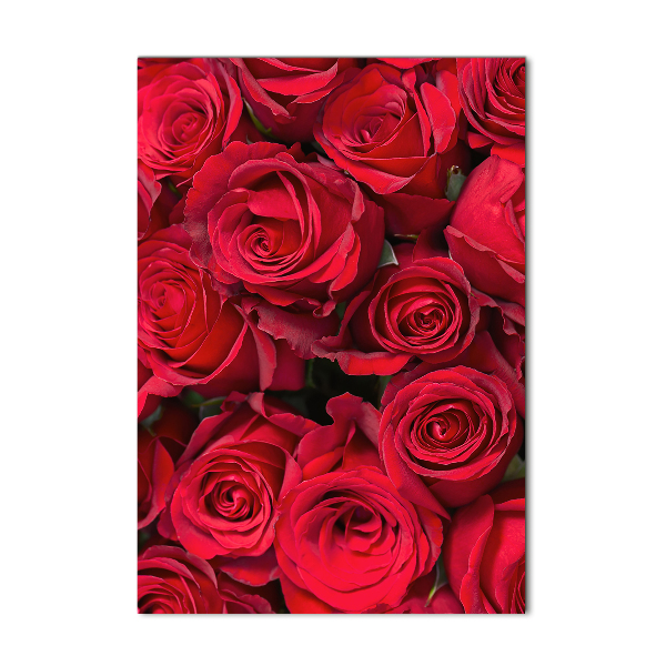 Quadro vetro acrilico verticale Rose rosse