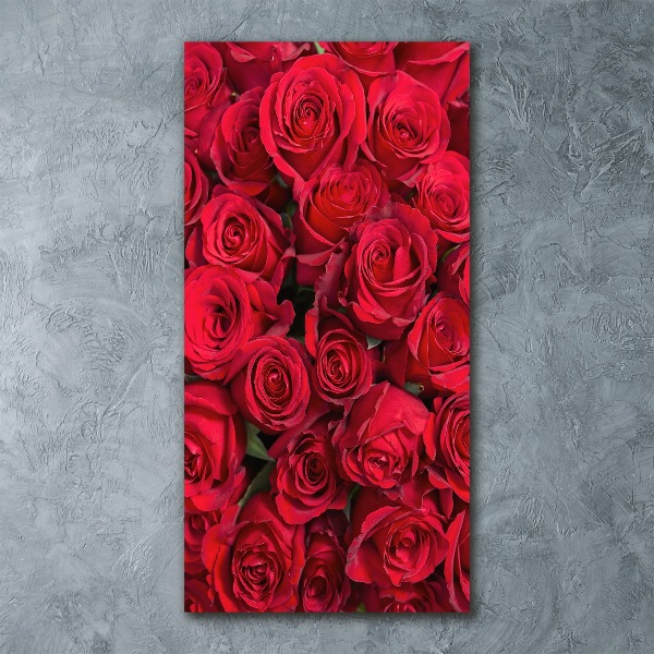 Quadro vetro acrilico verticale Rose rosse