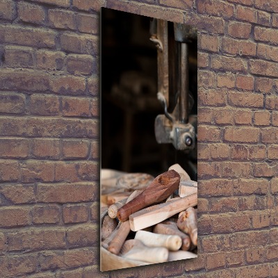 Quadro acrilico verticale Utensili in legno