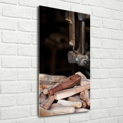 Quadro acrilico verticale Utensili in legno
