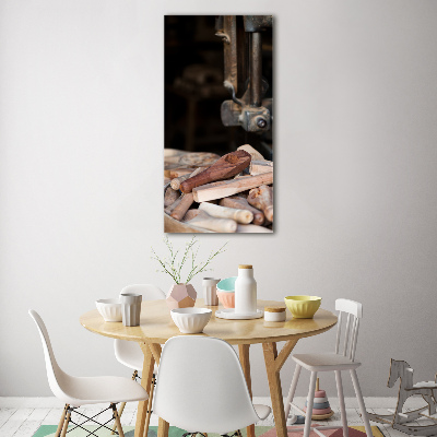 Quadro acrilico verticale Utensili in legno