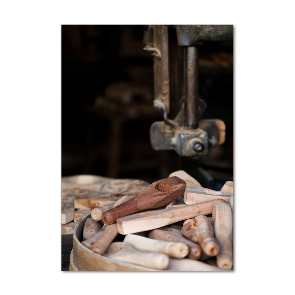 Quadro acrilico verticale Utensili in legno