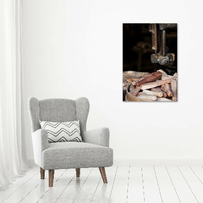 Quadro acrilico verticale Utensili in legno