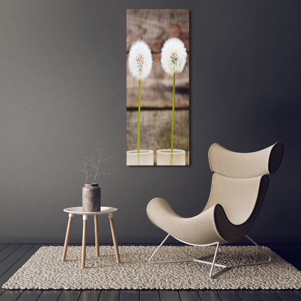 Quadro in vetro acrilico verticale Denti di leone