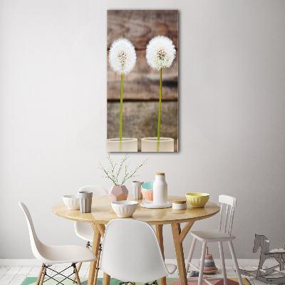 Quadro in vetro acrilico verticale Denti di leone