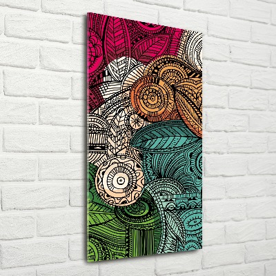 Quadro acrilico verticale Piume astratte