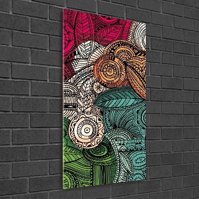 Quadro acrilico verticale Piume astratte