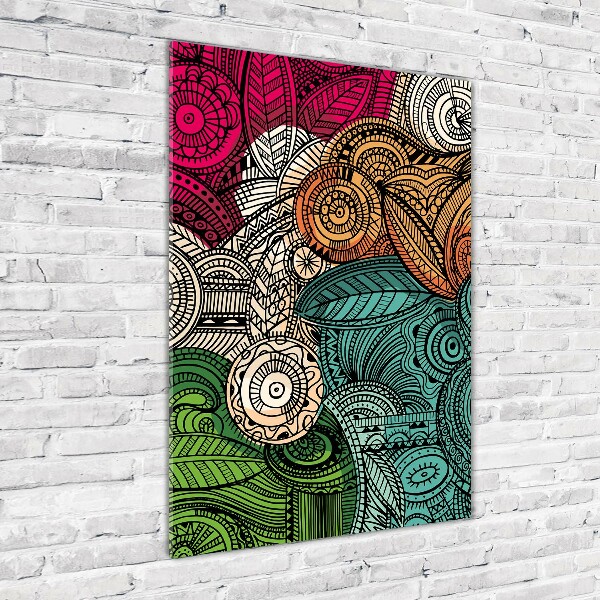 Quadro acrilico verticale Piume astratte