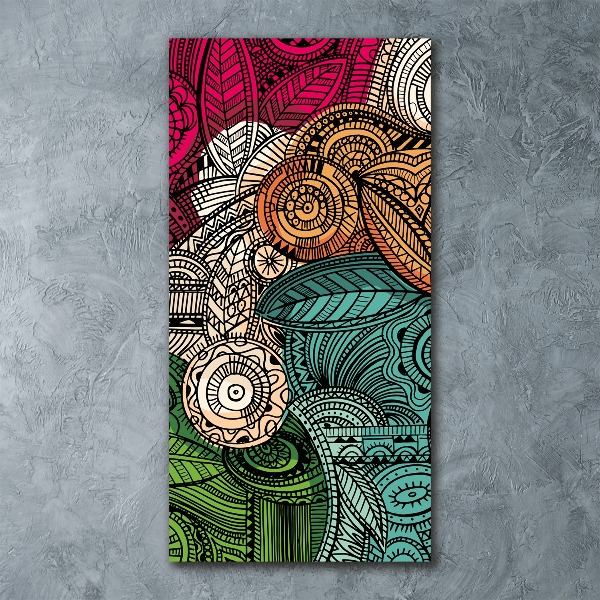 Quadro acrilico verticale Piume astratte