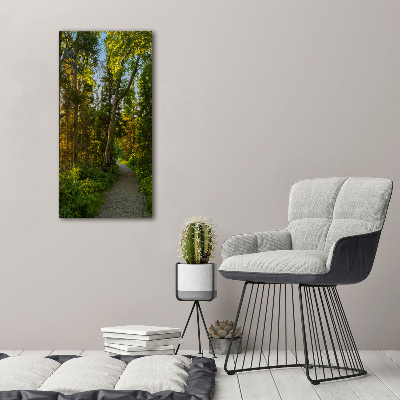 Quadro acrilico verticale Sentiero nella foresta