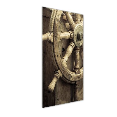 Quadro vetro acrilico verticale Il timone di uno yacht