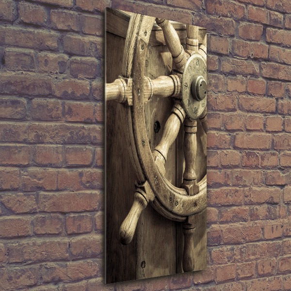 Quadro vetro acrilico verticale Il timone di uno yacht