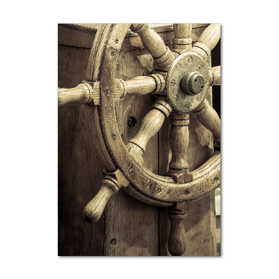 Quadro vetro acrilico verticale Il timone di uno yacht