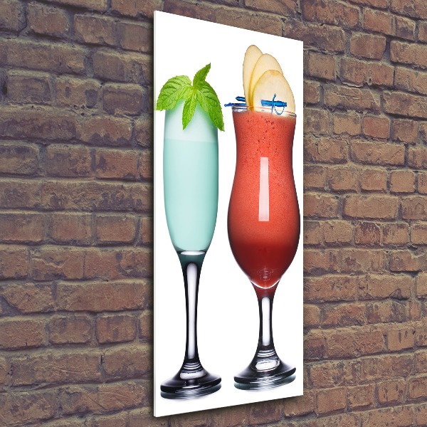 Quadro stampa su vetro acrilico verticale Cocktail colorati
