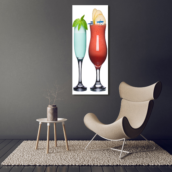 Quadro stampa su vetro acrilico verticale Cocktail colorati