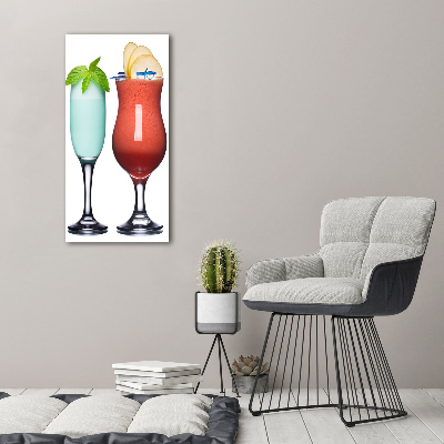 Quadro stampa su vetro acrilico verticale Cocktail colorati