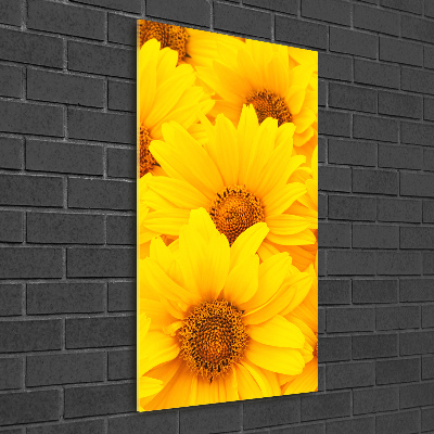 Quadro acrilico verticale Girasoli