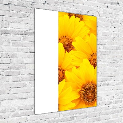 Quadro acrilico verticale Girasoli