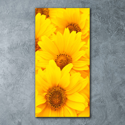Quadro acrilico verticale Girasoli