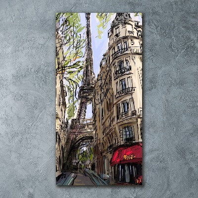 Quadro stampa su vetro acrilico verticale Torre Eiffel Parigi