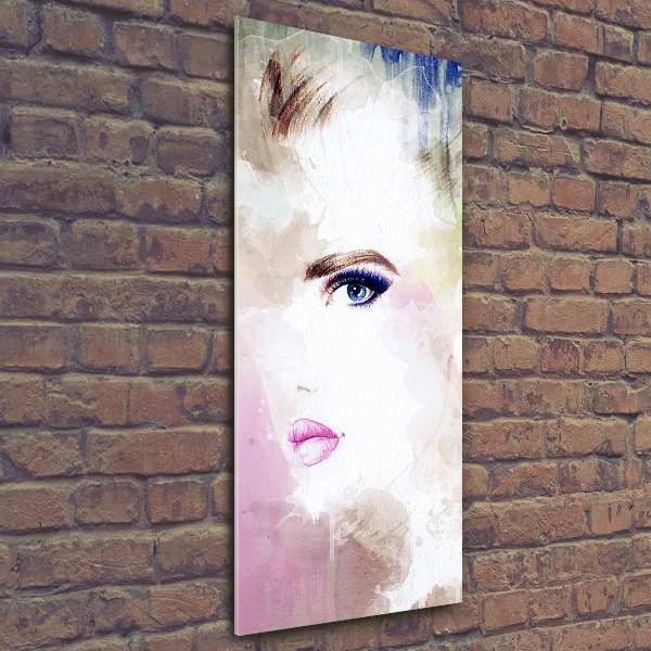 Quadro stampa su vetro acrilico verticale Donna astratta