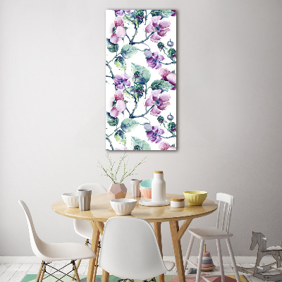 Quadro vetro acrilico verticale Fiori di mora