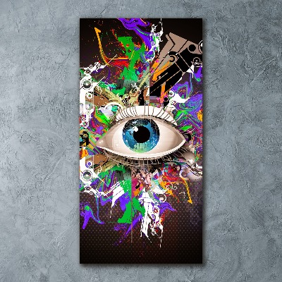Quadro in vetro acrilico verticale Occhio astratto