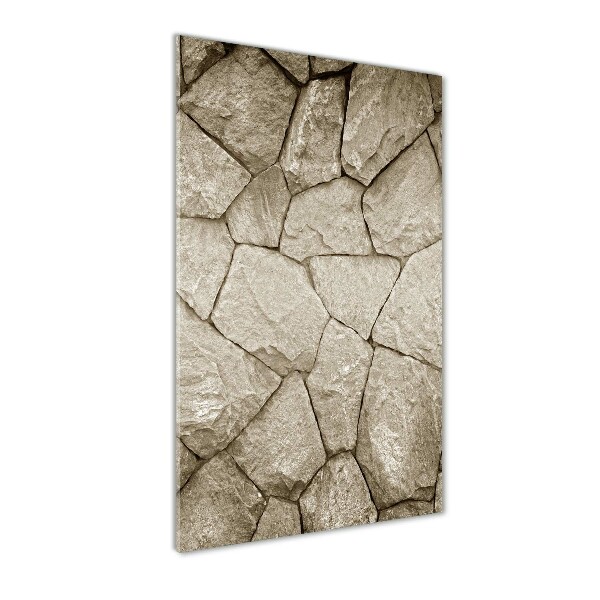 Quadro stampa su vetro acrilico verticale Muro di pietra