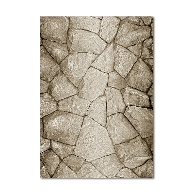 Quadro stampa su vetro acrilico verticale Muro di pietra