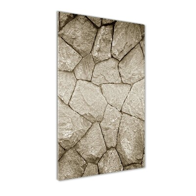 Quadro stampa su vetro acrilico verticale Muro di pietra