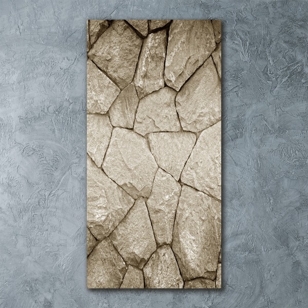 Quadro stampa su vetro acrilico verticale Muro di pietra