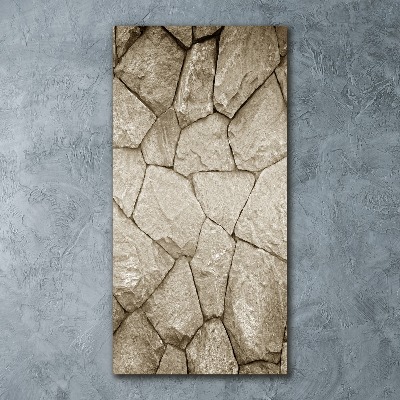 Quadro stampa su vetro acrilico verticale Muro di pietra