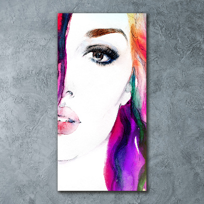 Quadro acrilico verticale Donna astratta