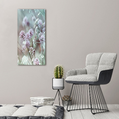 Quadro vetro acrilico verticale Fiori d'aglio