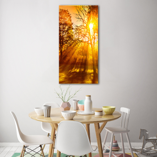 Quadro in vetro acrilico verticale Parco in autunno