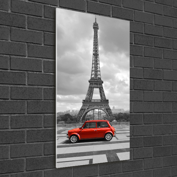 Quadro acrilico verticale Auto della Torre Eiffel