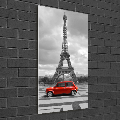 Quadro acrilico verticale Auto della Torre Eiffel
