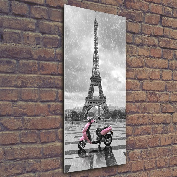 Quadro vetro acrilico verticale Monopattino della Torre Eiffel
