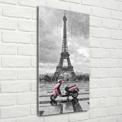 Quadro vetro acrilico verticale Monopattino della Torre Eiffel