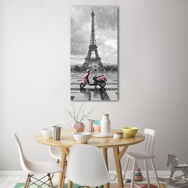 Quadro vetro acrilico verticale Monopattino della Torre Eiffel