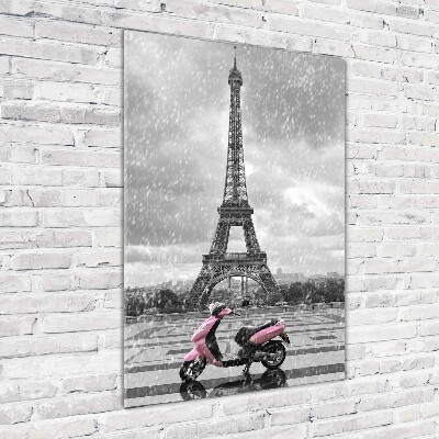 Quadro vetro acrilico verticale Monopattino della Torre Eiffel