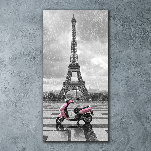 Quadro vetro acrilico verticale Monopattino della Torre Eiffel