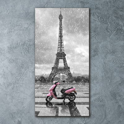 Quadro vetro acrilico verticale Monopattino della Torre Eiffel