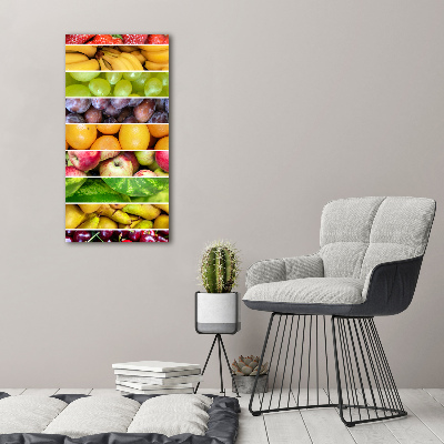 Quadro acrilico verticale Frutti colorati