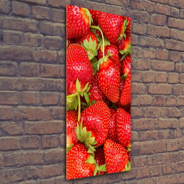 Quadro vetro acrilico verticale Fragole