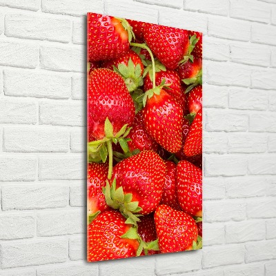 Quadro vetro acrilico verticale Fragole